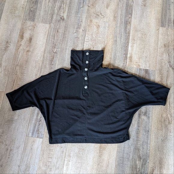 L Women's Cowl Neck with Buttons Cozy Shirt - Picture 4 of 8